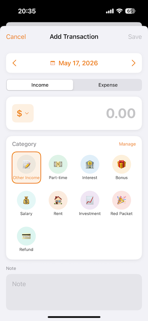 Add Transaction